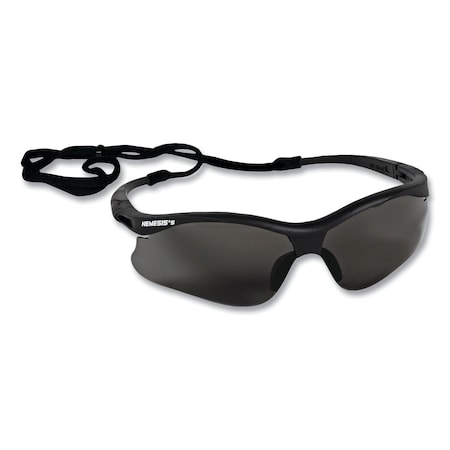 Nemesis Safety Glasses, Black Frame, Smoke Lens, 12PK